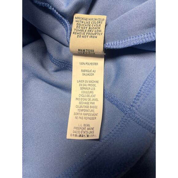 LL Bean Sweater Womens Blue 1/4 Zip 100% Polyester Fleece Mock Neck M - Picture 5 of 5
